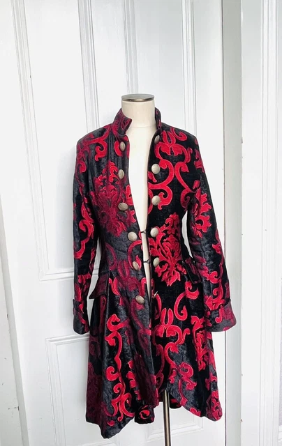 Vintage Shrine of Hollywood Jacket Coat Velvet Brocade Med.