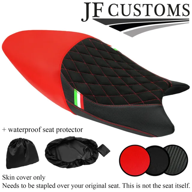 Dsg6 Red St Carbon Suede Custom For Ducati Monster 08-12 Vinyl Seat Cover+Wsp