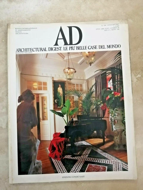 RIVISTA AD Architectural Digest.le Piu' Belle Case Del 188 Gennaio 1997 ...