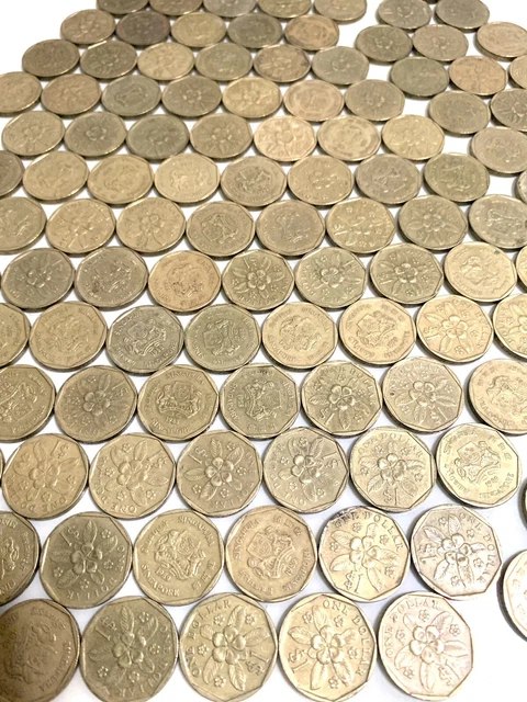RARE 1987-1989 SINGAPORE  2nd series 1 Dollar coin Ø22mm, F-XF - Free Postage