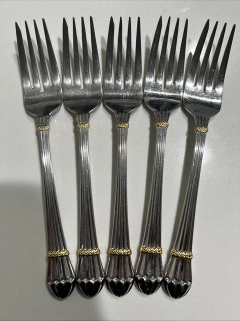 Yamazaki Carousel Gold Stainless Steel Flatware By Patrick | 18/8 Japan | Silver/Gold Accent (CHOICE)