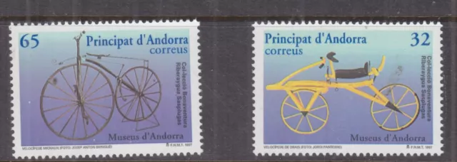 ANDORRA, SPANISH, 1997 Bicycle Museum pair, mnh.