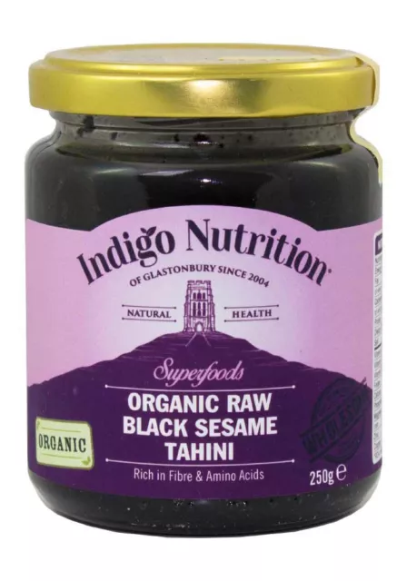 Organic Raw Black Sesame Tahini - 250g - Indigo Herbs