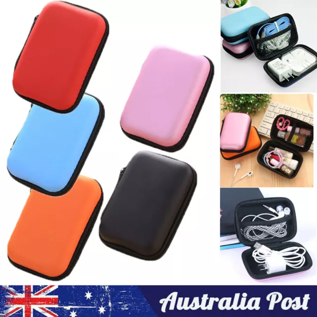 Portable Earphone Pouch USB Data Charger Cable Organizer Storage Bag Travel Case