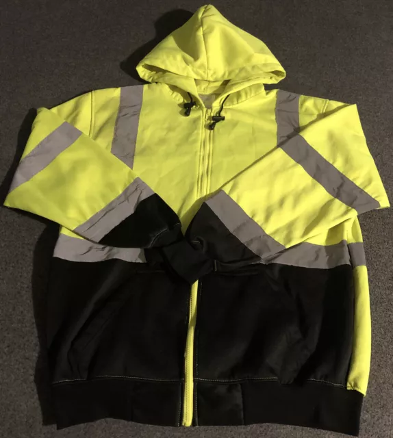 Bodyguard Safety Gear Sweatshirt Men's Large Hi-Vis Hooded 48Forty Solutions