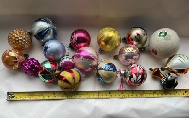 Vintage Mercury Glass Christmas Tree Baubles Decorations **Please Read**