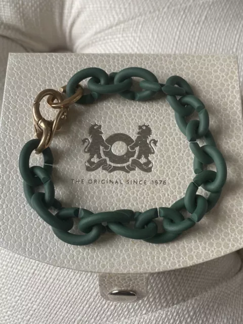 Genuine X BY TROLLBEADS 20 DARK GREEN/BLACK LINKS & BRONZE LOCK & LINK 2