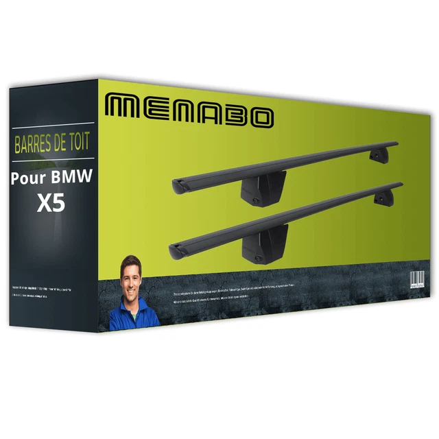 Barres de toit transversales pour BMW X5 G05 2019-2026 Aluminium Noir ABE