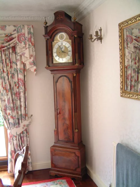 Mahogany 8 Day Grandfather Longcase Clock c1770 John Hubbard London.