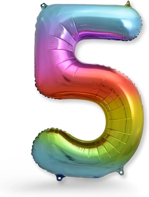 Palloncino Numero 5 Rosso XXL Per Compleanno - Vola Con Elio, Decorazione Feste