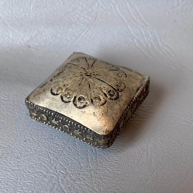 Very Small Engraved Viking Silvered Box Rare Ancient Stunning Amulet