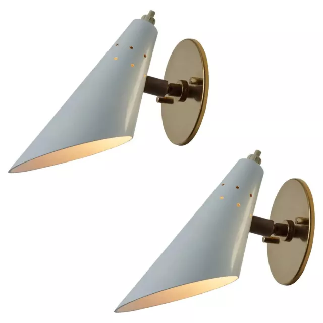 Pair of 1960s Stilux Milano White Shade Wall sconce Lamp Classy Iconic wall Ligh