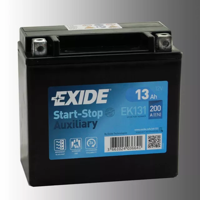 Exide EK131 Start-Stop Auxiliary Stützbatterie 12V 13Ah für AUDI, BMW, Mercedes