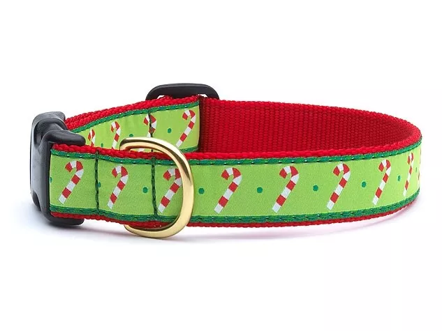 Up Country Dog Collar Candy Cane Christmas Adjustable Made In USA  S M L XL XXL