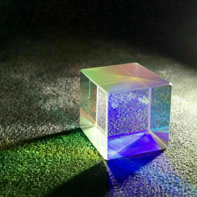 QLEUIFT – 2 Prismes X-Cube En Verre K9 2x2 Cm, Dispersion RVB, Physique, Spectre Lumineux, Pochette Velours
