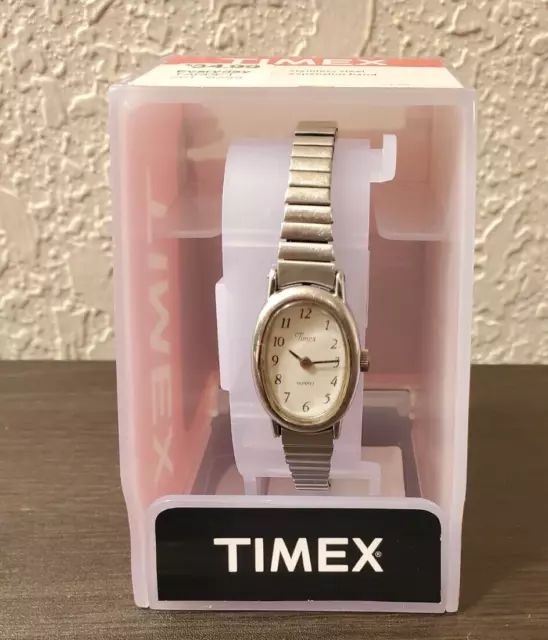 Timex Women's Oval Silver Tone Quartz Watch 6" Expansion Band New