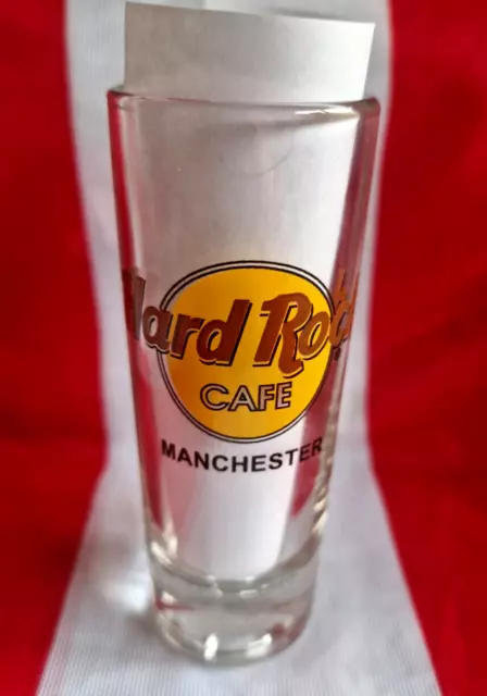 HRC Hard Rock Cafe Manchester Logo Black Shot Glass Shotglass Schnapsglas NEW