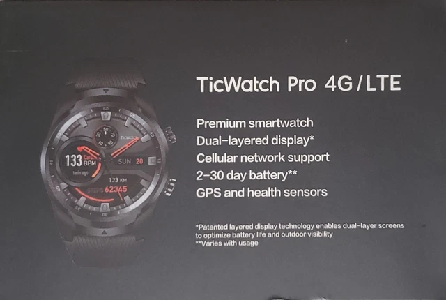 TicWatch Pro GPS Android Smartwatch Black - Very good condition in original box 3