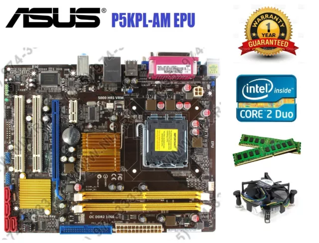 Scheda Madre Asus P5Kpl-Am Epu 775 + Cpu E8200 + 4Gb Ram Ddr2 800