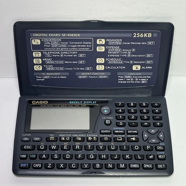 CASIO DIGITAL DIARY Backlit Organizer SF-4985ER Calculator