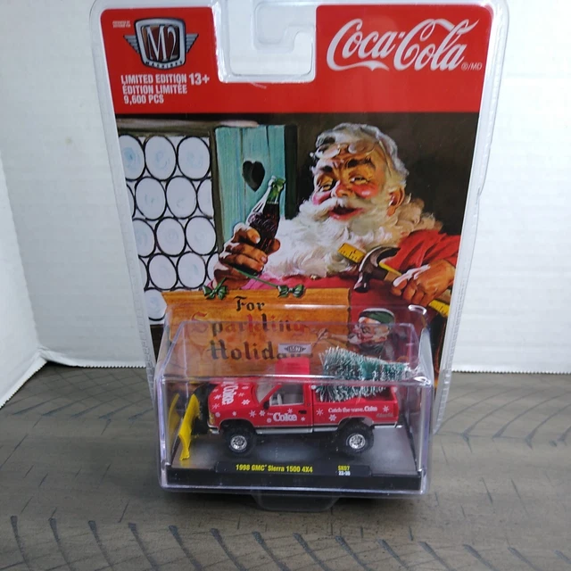 CHRISTMAS 2022 M2 Machines COCACOLA 1998 GMC SIERRA 1500 4x4 RED