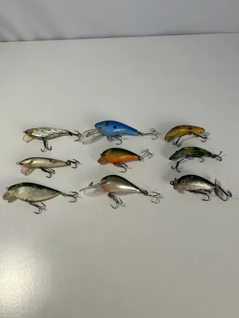 VINTAGE LOT OF 9 Fishing Lures As Pictured Old Lures Some Heddon, Thin Fin  $24.99 - PicClick