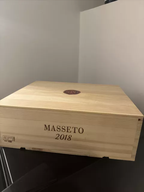 Cassa Vino Vuota  MASSETO 2018 Ornellaia cassetta Wood Box