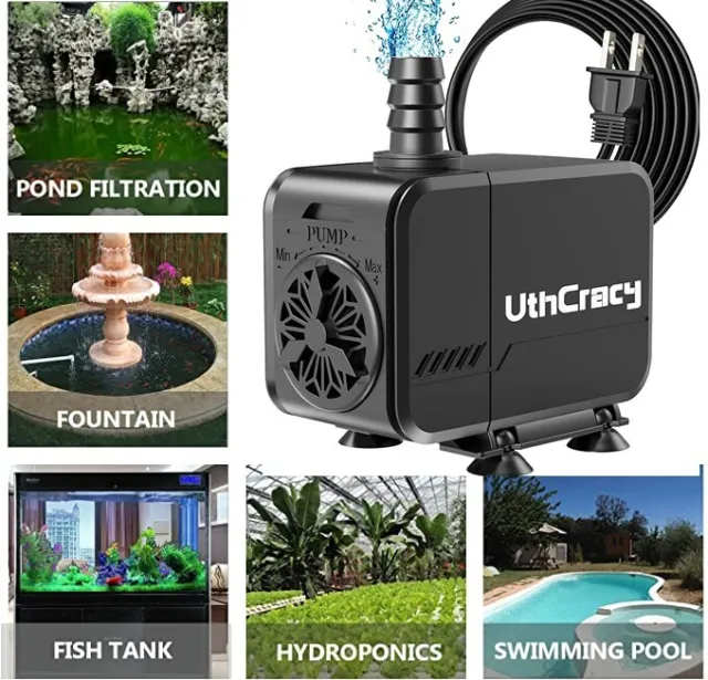 1500 L/H Fish Tank Water Pump Hydroponics Pond Fountain Aquariums Submersible