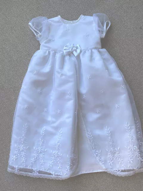 New White Girls Christening Baptism Gown Dress Baby 6M-12M