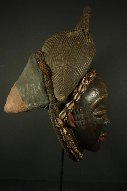 African Black Okuyi helmet mask - PUNU tribe - Gabon, TRIBAL ART,  CRAFTS 5