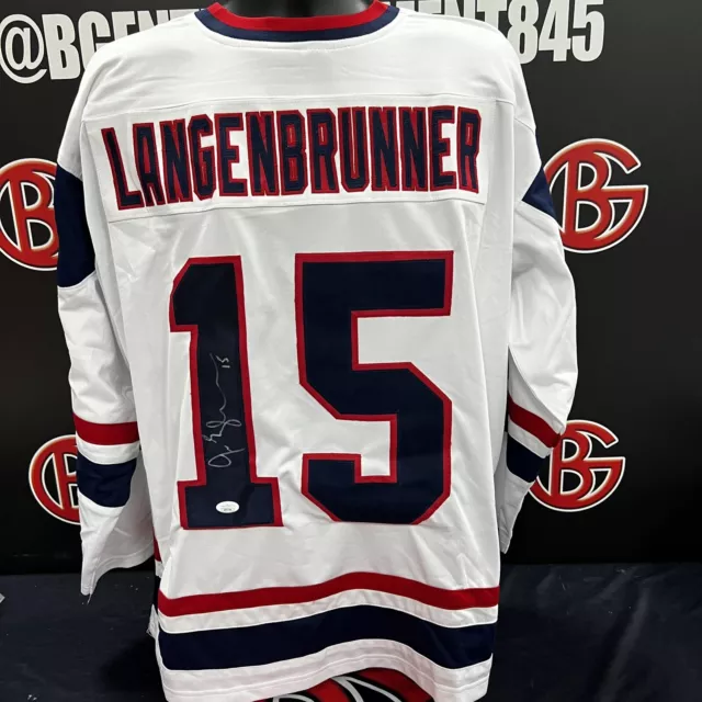 Jamie Langenbrunner New Jersey Devils Signed Team USA Jersey Autographed JSA COA