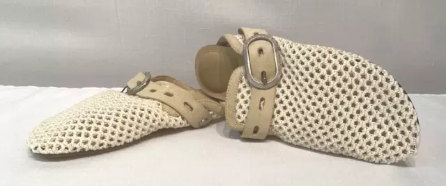 Rag & Bone Ansley Slide Netting Mules Flats Cream Size EU 40 - US 10