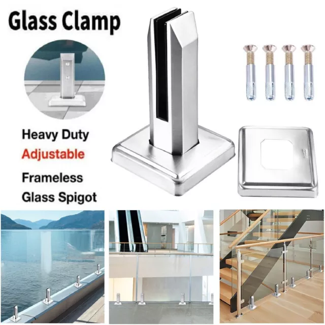 Glass Fence Spigot Pool Balustrade Fencing Clamp Spigots Floor Stand Stairs AU