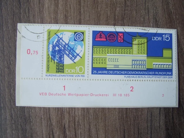 DDR; Mi.-Nr. 1573/74 FN 2, voller Druckvermerk, gestempelt