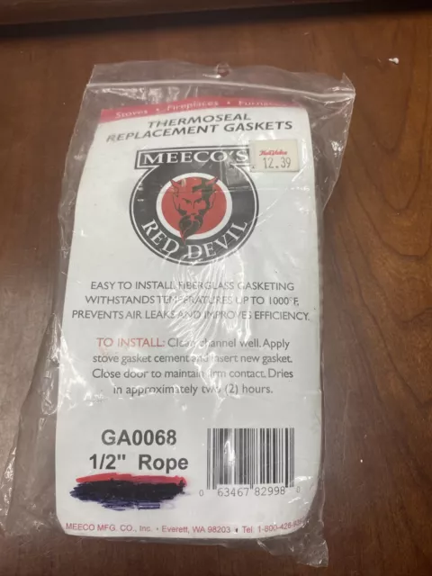 MEECO's Red Devil Thermoseal Replacement 1/2” Rope  NO CEMENT