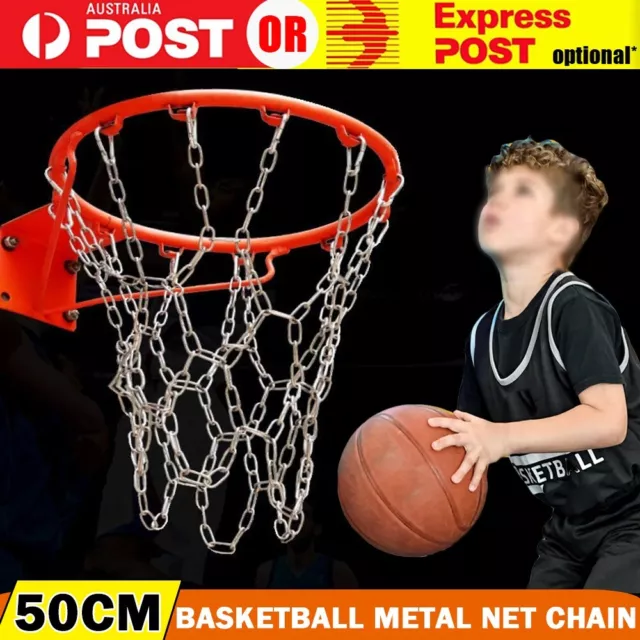 Basketball Ring Metal Chain Net Heavy Duty Mesh Official Size Rims Hoop 12 Loop