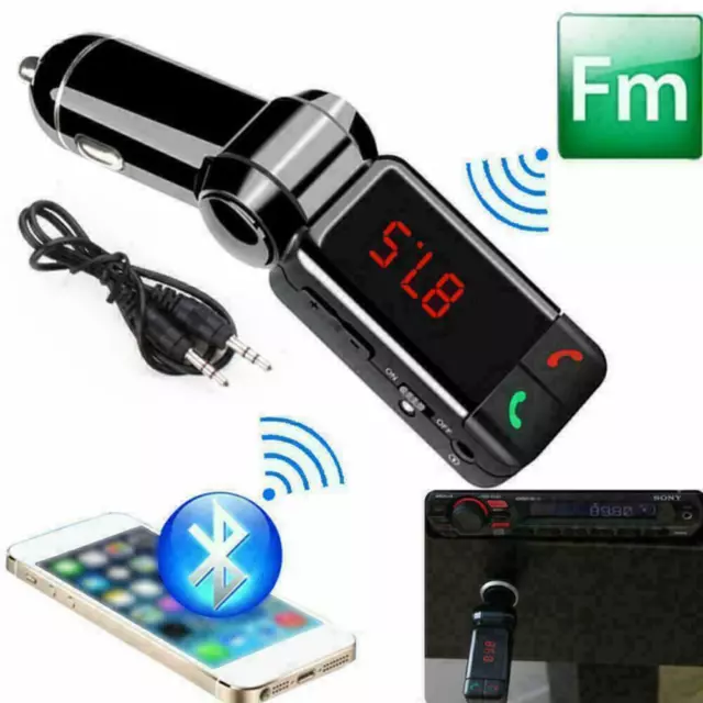 LCD Car Kit Bluetooth FM Transmitter MP3 Player 3.5mm USB D1L3 J9K Ch Geschenk 3