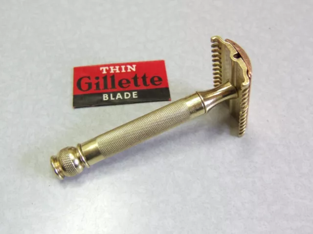 Vintage Gillette NEW BALL HANDLE Double Edge Safety Razor