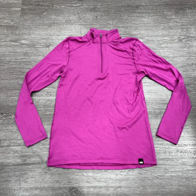 REI Co Op 1/4 Zip Sweater Youth 18 XL Purple Long Sleeve Camp Outdoor Hiking