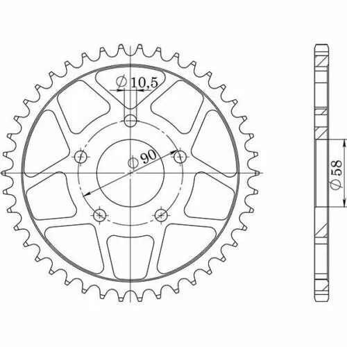 Sgr Cod.541021538 Corona In Acciaio P520 Z38 Per Gilera Honda