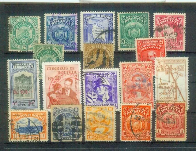 Lot Briefmarken aus Bolivien, gestempelt