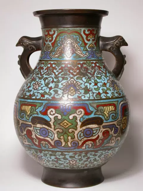 Beautiful Antique 19th Century Japanese Edo - Meiji Period Cloisonne Bronze Vase