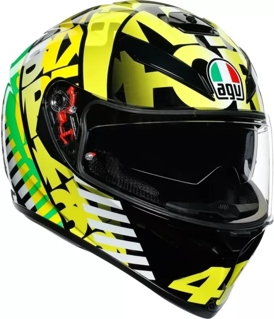 Casco Moto Integrale Agv K3 Sv Top Tribe 46 Giallo Fluo Rossi Plk Max Vision Ms