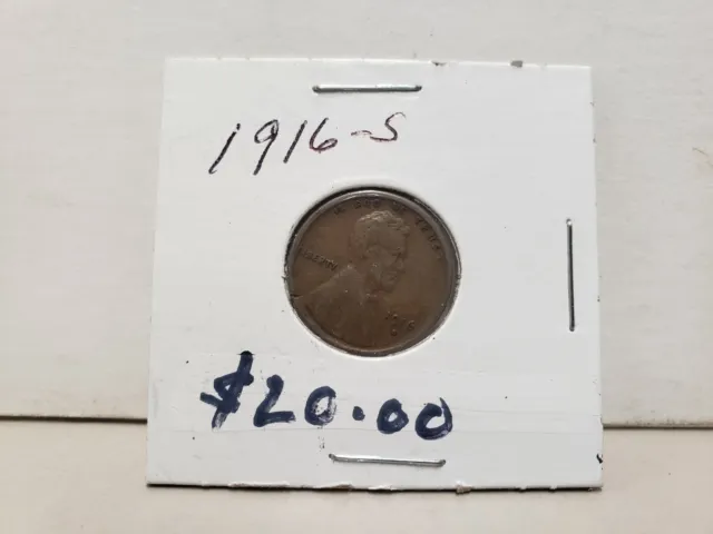 1916-S One Cent Head Abraham Lincoln