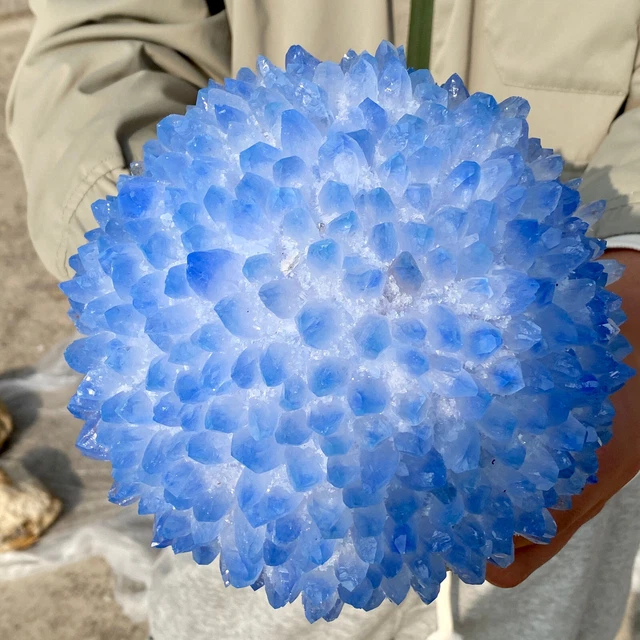8.8LB New Find BLUE Phantom Quartz Crystal Cluster Mineral Specimen Healing 11