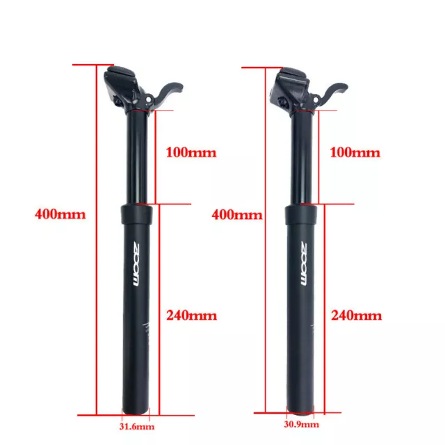 Bicycle Manual Dropper MTB Bike Seatpost Height Adjustable Hydraulic 30.9/31.6mm