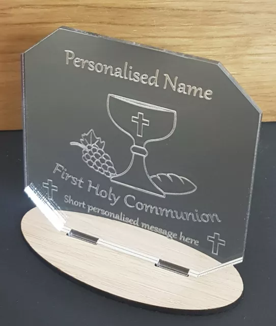 Personalised 1St Holy Communion Gift Present Keepsake Mirror Plaque Boy Girl