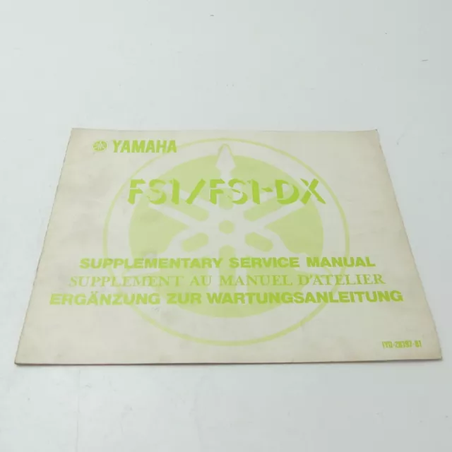 Yamaha FS 1 DX Supplement Shop Manual Repair Instructions A4313