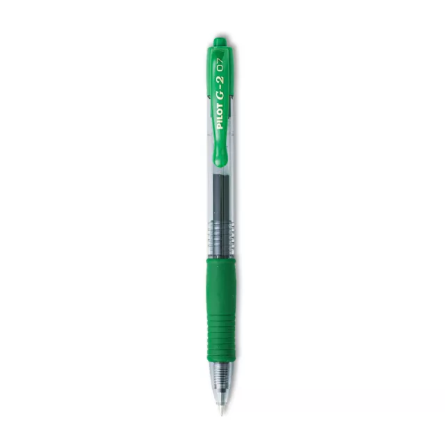 Pilot G2 Premium Retractable Gel Ink Pen Refillable Green Ink .7mm Dozen 31025