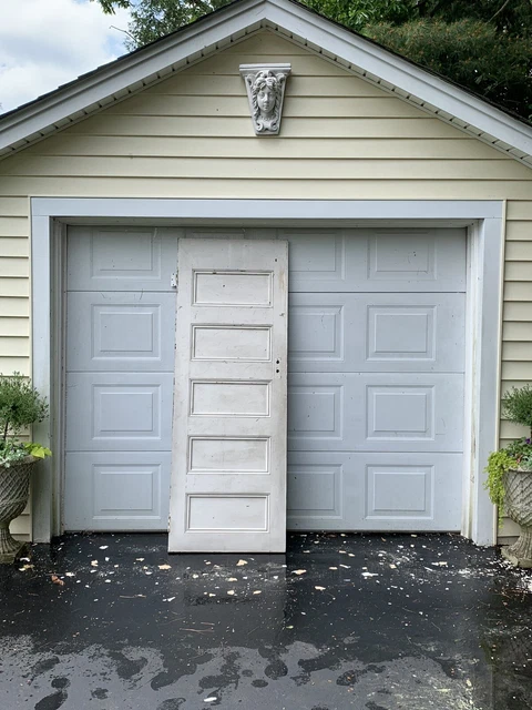 Antique Raised 5 Panel Interior Door Circa 1905